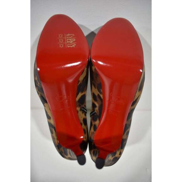 Christian Louboutin Bianca Booty 120 Leopard Brown Platform Ankle Heel Boot 38.5 - Picture 12 of 12